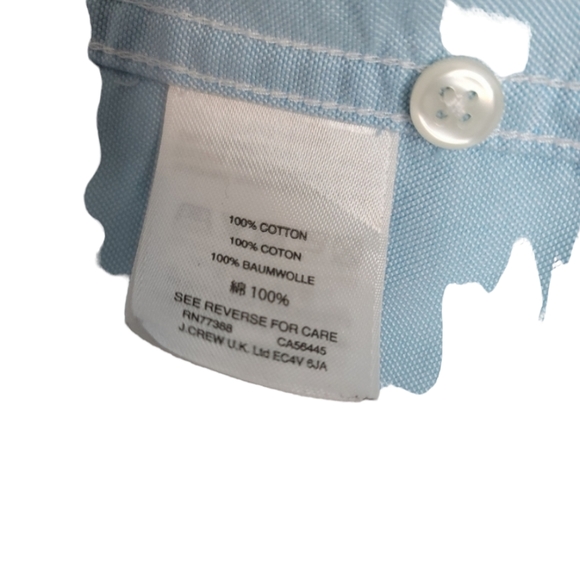 💎JCrew Classic Blue White Striped Button Down Men's Shirt Sz S - Picture 6 of 6